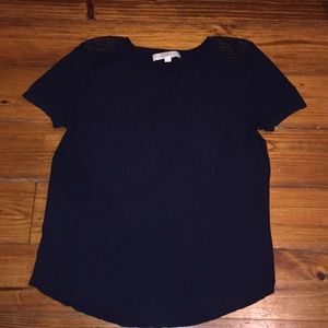 Loft Navy Shortsleeve Sweater